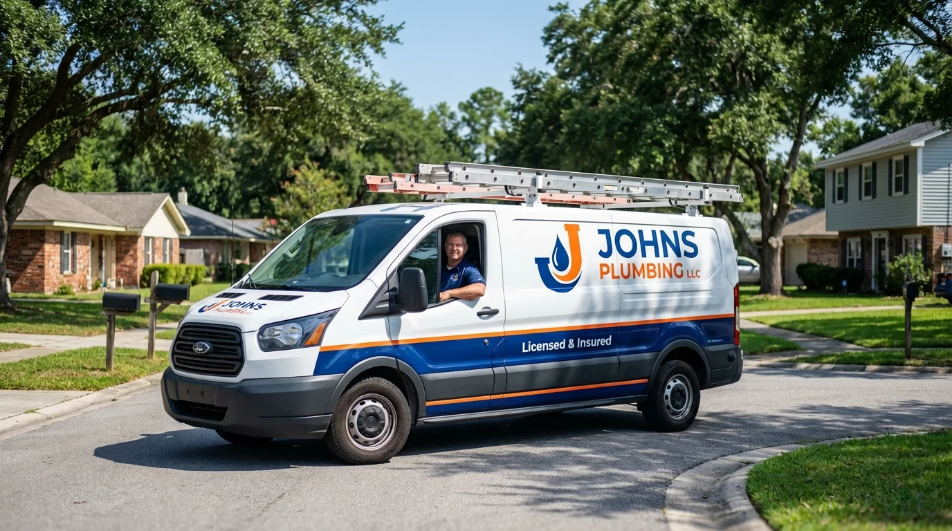 Johns Plumbing LLC service van in Erlanger, KY